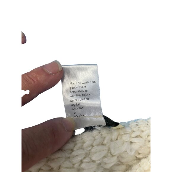 Cocogio womans cream off white cream wool knitted Italian pullover shawl Poncho - Picture 3 of 11